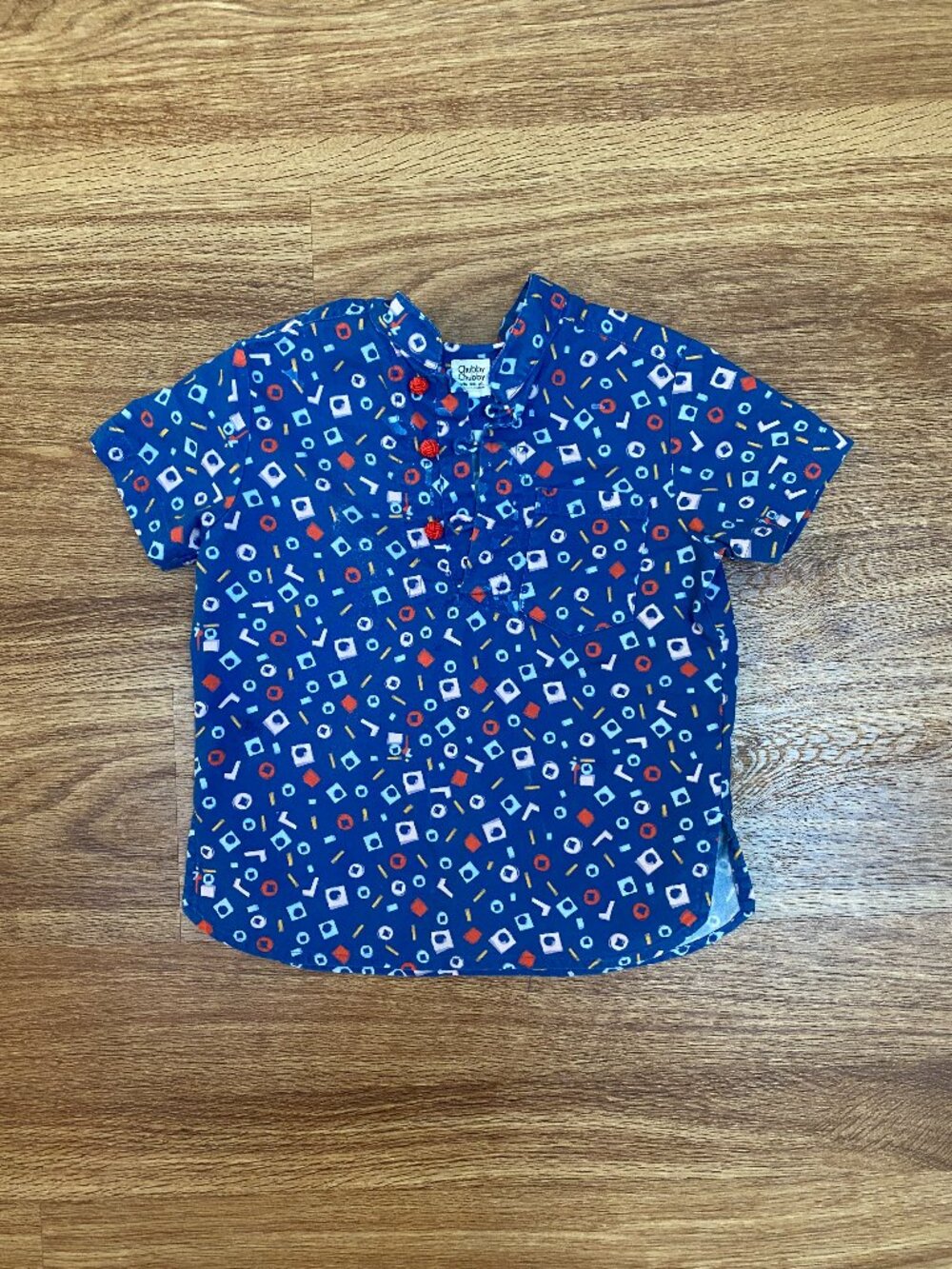 Chubby Chubby Short-Sleeved Mandarin Collar Shirt - 2-3 Y